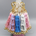 PU Leather Tassel Cute Key Chains Star Fringe With Balls